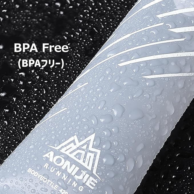 Azarxis TPU Soft Flask Folding Collapsible Water Bottles BPA-Free for Hydration Pack - Ideal Trail Running Hiking Cycling Climbing (250ml/8.45oz - 2 Pack)