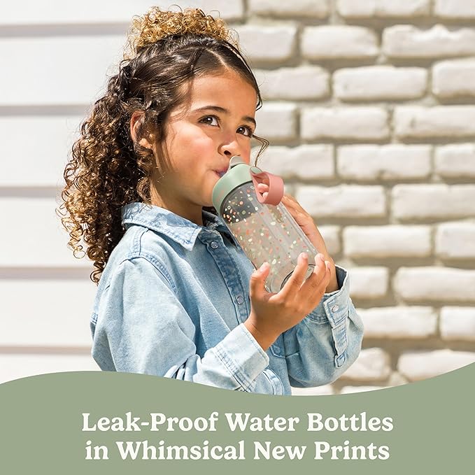 Bentgo Kids Water Bottle (Whimsy & Wonder Collection) - Leak-Proof Durable Tritan 15 oz. Cup for Kids/Toddlers 3+; Flip-Up Safe-Sip Straw for School, Sports, Daycare, Camp & More (Geo Speckle)