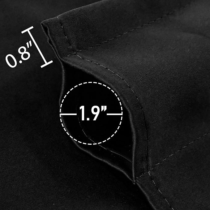 Black Valance for Windows 52x18 Inch Solid Thermal Insulated Blackout Rod Pocket Kitchen Short Curtain Toppers Valance for Bathroom Living Room 1 Panel