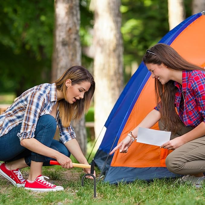 24 inches J Hook Rebar Stakes (16-Pack), Extra Long Garden Stakes with Chisel Point End Steel Rebar Ground Stakes for Tent Chain Link Fence and Outdoor Decorations Black Coated