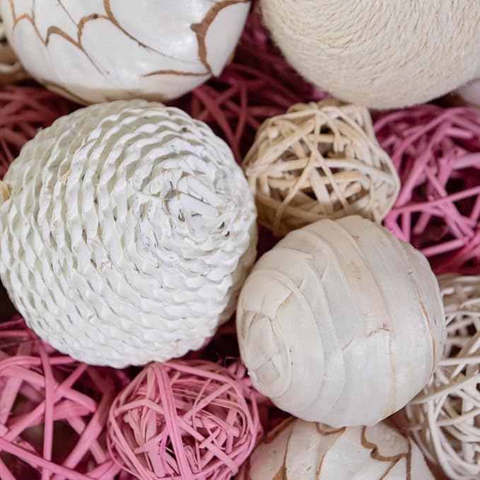 ANDALUCA Pink Decorative Balls Bowl Filler Orbs Home Decoration (Pink)