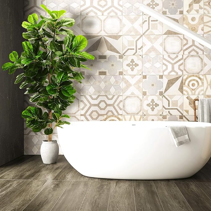 6ft Artificial Fiddle Leaf Fig Tree (72in) with Plastic Nursery Pot Faux Tree, Ficus Lyrata Fake Plant for Office House Farmhouse Living Room Home Decor (Indoor/Outdoor)