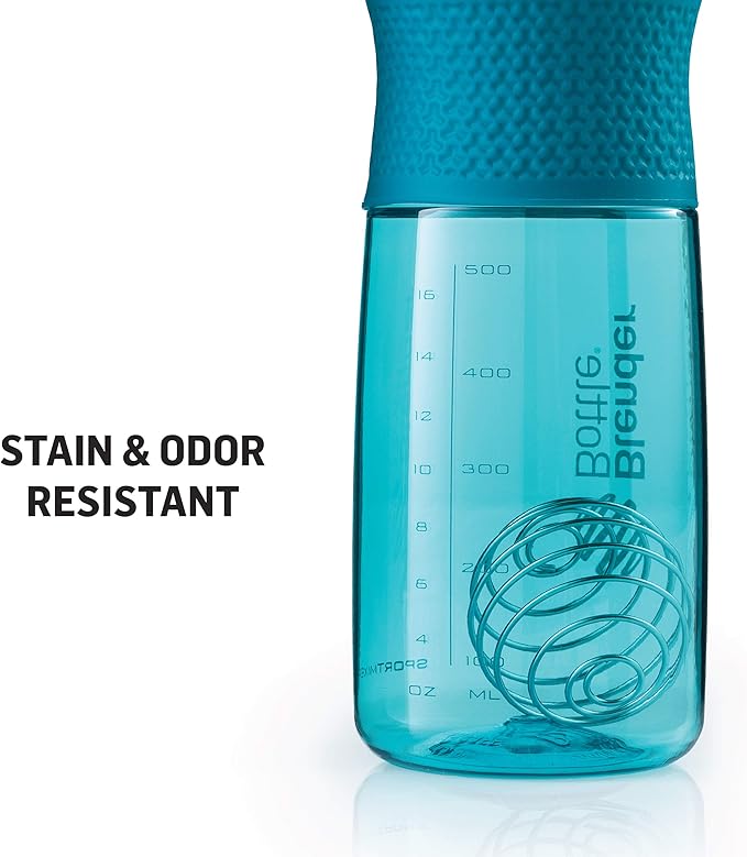 BlenderBottle SportMixer Shaker Bottle Perfect for Protein Shakes and Pre Workout, 20-Ounce, Teal