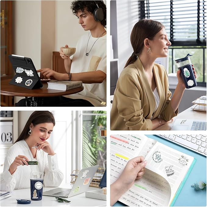 200PCS Inspirational Stickers for Stanley Cup - Waterproof Vinyl Aesthetic Stickers for Water Bottle Laptop Tumbler Phone Case Scrapbooking Skateboard Teens Girls Aldult Kids