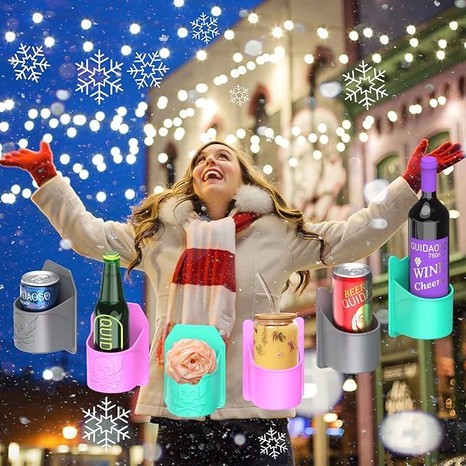 Beer/Can/Drink/Wine Bottle Holder for Shower, Wall Mounted Cup/Toothbrush Holder, Beer Accessories, Funny Birthday Gifts(01Grey)