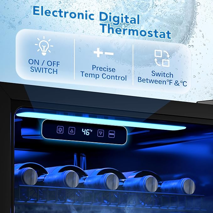 1.77 Cu.Ft Beverage Fridge, Mini Fridge With Glass Door, Beverage Cooler Refrigerator, Wine Drink Beer Fridge, Adjustable Shelves & Digital Temperature Display, 16 Bottle 68 Can, Silver