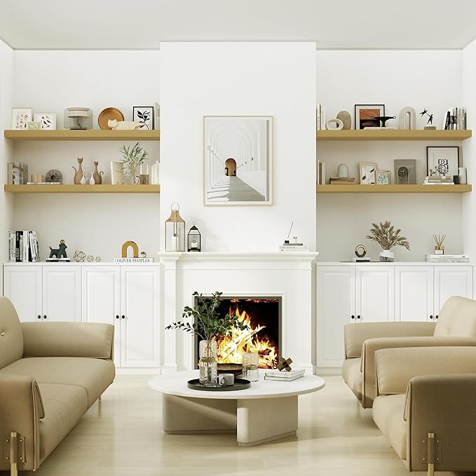 12" Deep Bathroom Floating Shelves for Wall Shelf Over Toilet Wall Mounted Farmhouse Long 55 inches Set of 1, Farmhouse Shelves with Invisible Brackets for Living Room, Kitchen, Bedroom,Oak