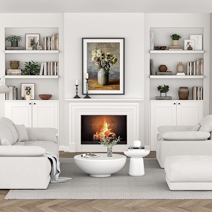 10 inch Deep Wall Shelves 36 inche Long, 1.8 Thick Single Floating Shelf Wall Mounted, Heavy Duty 70 lbs Shelves for Bedroom, Books, Living Room, Kitchen, Office Modern Farmhouse Decor, White