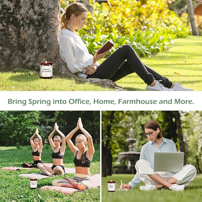 Auelife Scented Candle for Home | Lemon Lavender Candle | Aromatherapy Candles - Soy Candles for Home Scented, Gifts for Women Men, Lemon Fragrance -7oz, Single-Wick