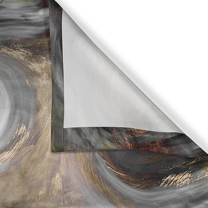 Ambesonne Marble Long Kitchen Curtains, Retro Style Paintbrush Colors in Marbling Texture Watercolor Artwork, Two Panels Drapes with Rod Pocket Room Decor, 55" x 45", Sand Brown