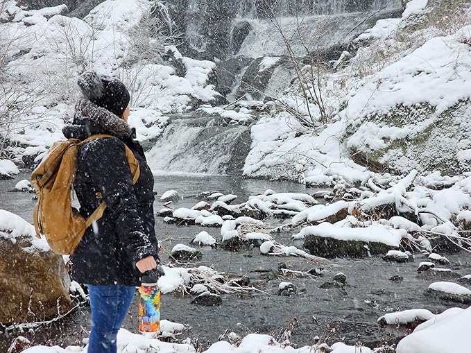 32oz Stainless Steel Sports Water Bottle with Straw Lid - Leak-Proof, Durable Design for Hydration on the Go During Workouts, Travel & Outdoor Activities, City Rain