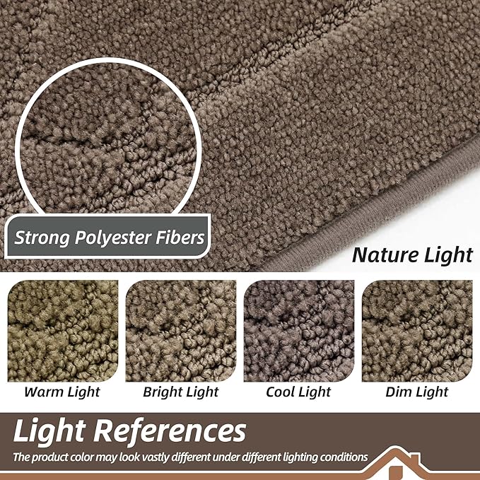 BEQHAUSE Dirt Trapper Door Mat 36" x 60", Doormat Non-Slip Entryway Rugs Washable, Dog Door Mat Stain Resistant and Absorbent Welcome Floor Mat for Front Back Door, Muddy Wet Shoes & Paws, Light Brown