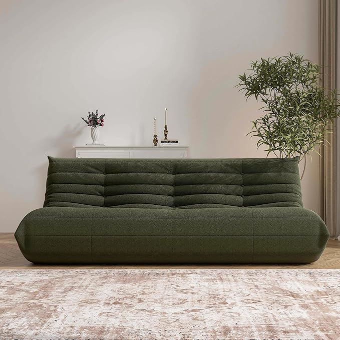 Big Bean Bag Chairs for Adults, 3 Seater Large Floor Sofa (Green)