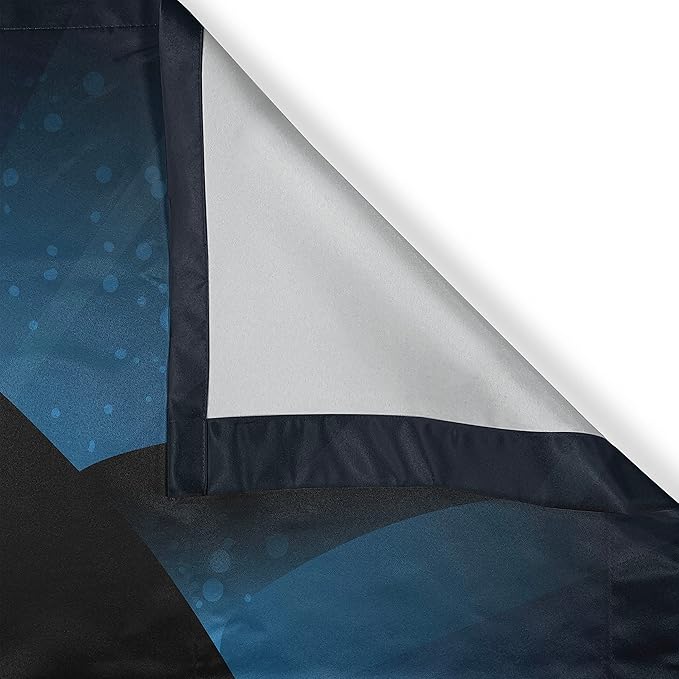 Ambesonne Shark Long Kitchen Curtains, Silhouette of The Fishes Swimming at Twilight Night Moon Mystic Sea Scenery, Two Panels Drapes with Rod Pocket Room Decor, 55" x 45", Aqua Blue