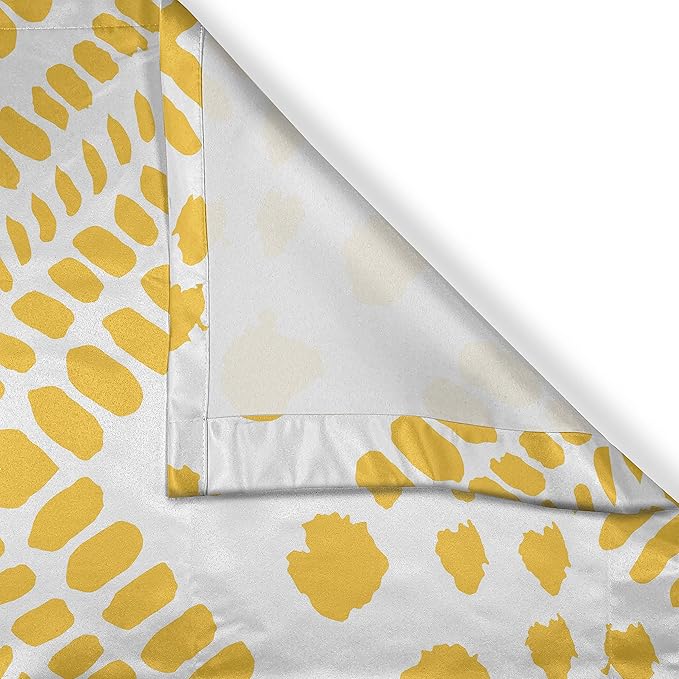 Ambesonne Yellow Chevron Long Kitchen Curtains, Hand Drawn Aztec Pattern Motif with Dashed Lines, Two Panels Drapes with Rod Pocket Room Decor, 55" x 45", Mustard White