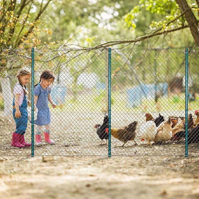 ARIFARO Sturdy Duty Metal Fence Posts 6 Feet,Pack of 10, 3-4-5-6-7 Feet No Digging Garden U Post for Wire Fencing Steel Poles for Yard, Outdoor