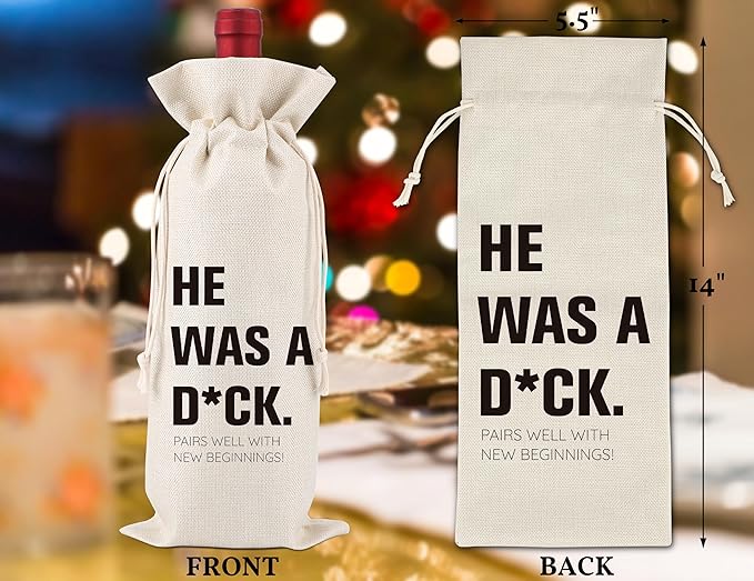 Breakup Gift,Divorce Gifts for Women,Divorce Party,Women Divorce Wine Bags,Comfort Gifts,Cheer Up Gifts for Women,Divorce Party Decorations for Women,1 Drawstring Gift Wine Bag,Q18