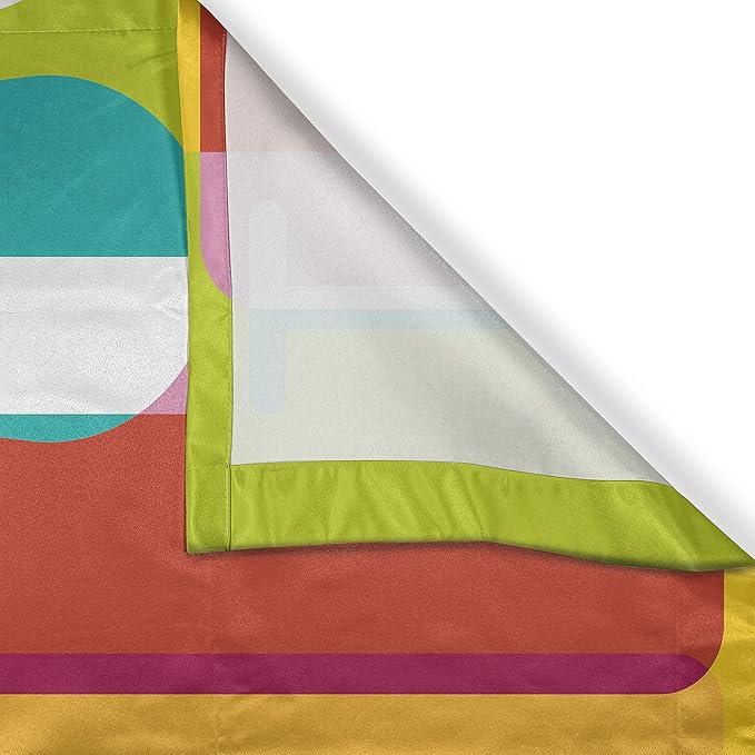 Ambesonne Wine Long Kitchen Curtains, Colorful Abstract Wine Bottle Glass Silhouettes Modern Party Drinks Geometric Design, Two Panels Drapes with Rod Pocket Room Decor, 55" x 45", Yellow Magenta