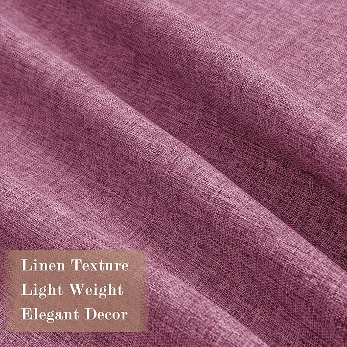 100" W x 84" L Faux Linen Room Divider Curtains, Full Blackout Pinch Pleated Drapes for Traverse Rod, Bedroom Divider Privacy Drapery with Hooks for Ceiling Track, 1 Panel, Lilac