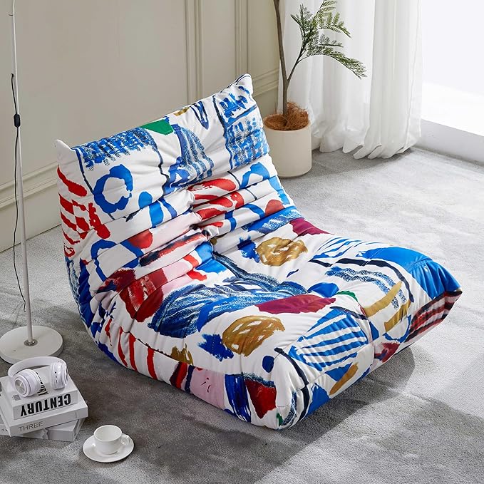 Bean Bag Chair, Fireside Chair Bean Bag Sofa Large Bean Bag Chair for Adults, Bean Bag Chairs for Teens with High Density Comfortable Foam, Memory Foam Bean Bag for Living Room, Bedroom (Multicolor)