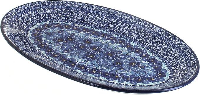 Blue Rose Polish Pottery Joanna Oval Platter