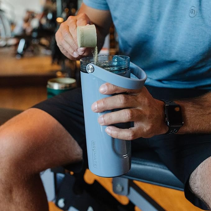 BrüMate MultiShaker Blender Shaker Bottle | 100% Leakproof Insulated Stainless Steel Shaker Bottle | Protein Shaker Bottle, and Pre Workout Bottle for the Gym | 26oz (Lilac Dusk)