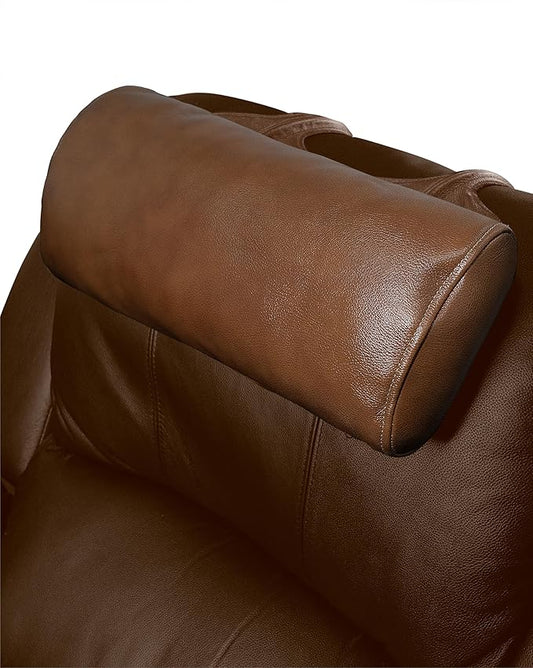 BOWERBIRD Genuine Leather Recliner Head Pillow-Head and Neck Pillow-Headrest Cushion for Neck Pain Relief and Cervical Support