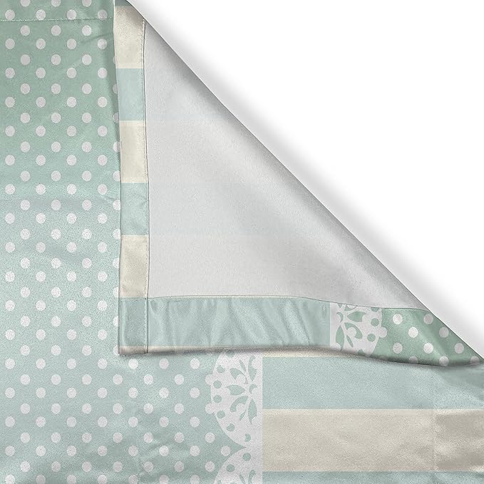 Ambesonne Shabby Flora Long Kitchen Curtains, Traditional Old Fashioned Vertical Stripes Ornaments and Dots, Two Panels Drapes with Rod Pocket Room Decor, 55" x 45", Green White