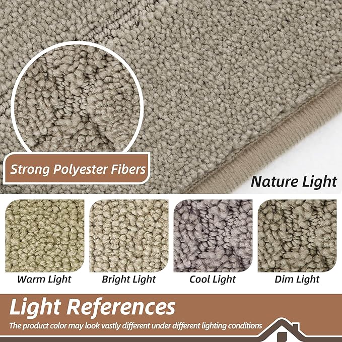 BEQHAUSE Dirt Trapper Door Mat 36" x 60", Doormat Non-Slip Entryway Rugs Washable, Dog Door Mat Stain Resistant and Absorbent Welcome Floor Mat for Front Back Door, Muddy Wet Shoes & Paws, Beige