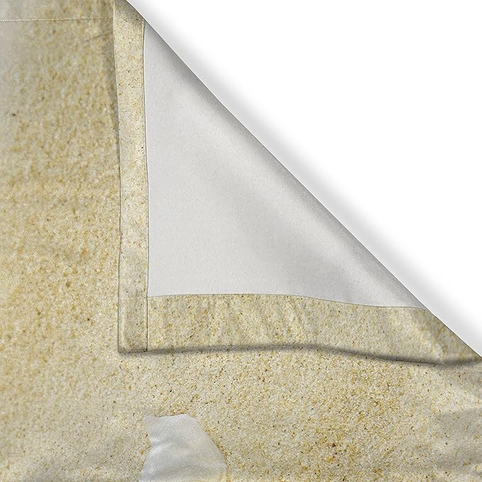 Ambesonne Starfish Long Kitchen Curtains, Tropical Caribbean Seacoast with Different Shells and Animals Relaxing Vacation, Two Panels Drapes with Rod Pocket Room Decor, 55" x 45", Sand Pale Blue