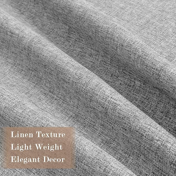 100% Blackout Linen Textured Drapes for Bedroom Pinch Pleated Curtains for Track System Portable Drapery for Sliding Glass Door/Storage/Space Room Divider, 70" Wx84 L, 1 PC, Light Grey