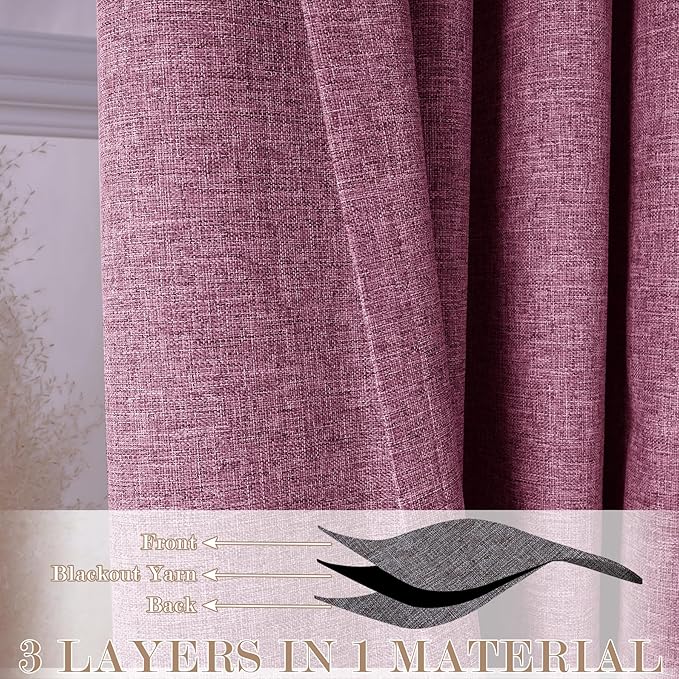 120" Wx102 L Linen Room Divider Drapes for Doorway/Glass Window/Sliding Door/Patio, Extra Wide Pinch Pleated Full Blackout Curtains for Girls Boys Teen Kids Room, 1 Panel, Lilac