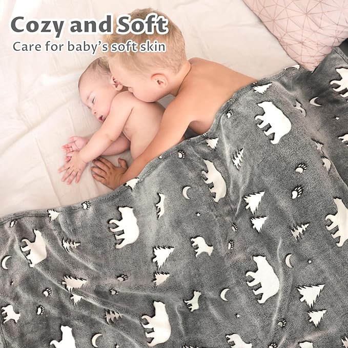 Bear Gifts Toys for Kids Boys Baby-Glow in The Dark Blanket Bear Presents for Birthday Bear Decor Age 12 3 4 5 6 7 8 9 10 Years Old Toddler