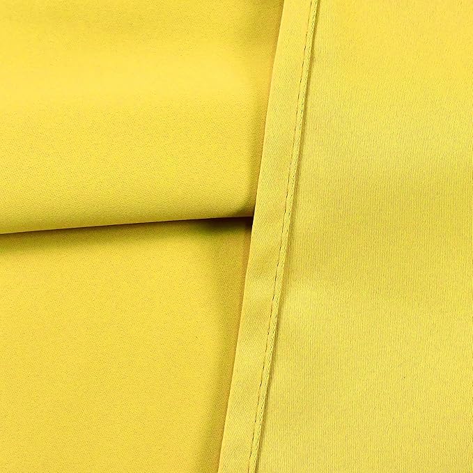 Brilliant Yellow Valance for Kitchen Windows Solid Gold Yellow Blackout Curtain Valance with Grommet for Bedroom Short Straight Drape Valance for Living Room 100X18 1 Panel