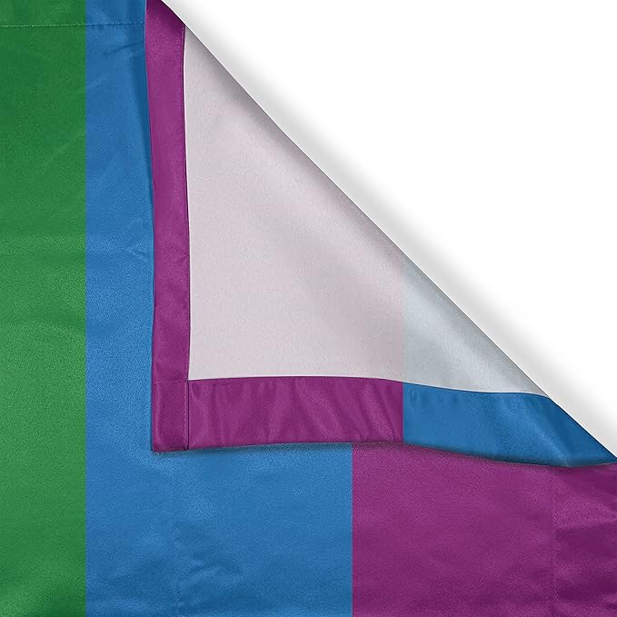 Ambesonne Pride Long Kitchen Curtains, Horizontal Orange Green Colored Flag of Gay Parade Freedom Equality Love Passion Theme, Two Panels Drapes with Rod Pocket Room Decor, 55" x 45", Orange Green