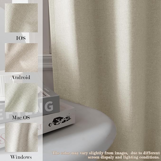 120" Wx96 L Linen Room Divider Drapes for Doorway/Glass Window/Sliding Door/Patio, Extra Wide Pinch Pleated Full Blackout Curtains for Girls Boys Teen Kids Room, 1 Panel, Ivory White