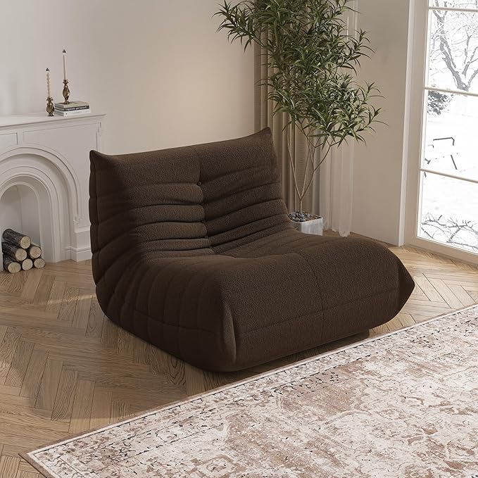 Bean Bag Chair, Memory Foam Bean Bag Sofa Large Bean Bag Chair for Adults, Bean Bag Chairs for Teens with High Density Comfortable Foam, Bean Bag for Living Room, Bedroom (Coffee)