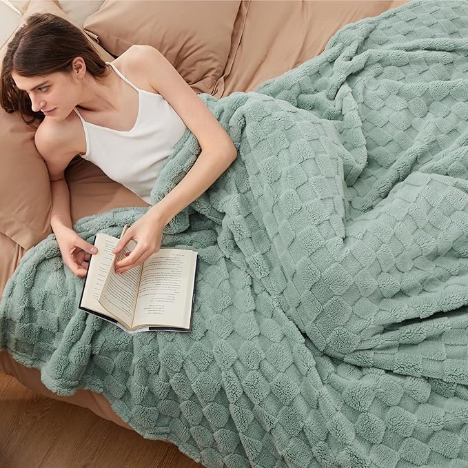 Bedsure GentleSoft Full Size Blankets for Bed Sage Green - Super Soft Cozy Fleece Blanket for Women Men Girls, Large Fuzzy Throws for Bedroom Decor, 84x90 Inches