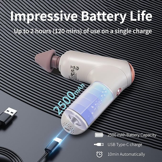 Breo Lucky 7 Massage Gun with Heat, Deep Tissue Muscle Massager, Stimulator, Body Relaxation, Low Noise for Recovery, Sports