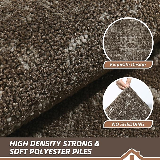 BEQHAUSE Dirt Trapper Door Mat 20"x32" Non-Slip Door Mats Washable Entryway Rugs Stain Resistant Doormat Absorbent Welcome Floor Mat for Front Back Door, Muddy Wet Shoes & Paws,Brown