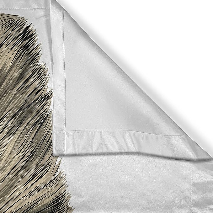 Ambesonne Sloth Long Kitchen Curtains, Sweetly Smiling Jungle Animals Lying Down with Crossed Legs Tropic Fauna Sketch, Two Panels Drapes with Rod Pocket Room Decor, 55" x 45", Black Ivory