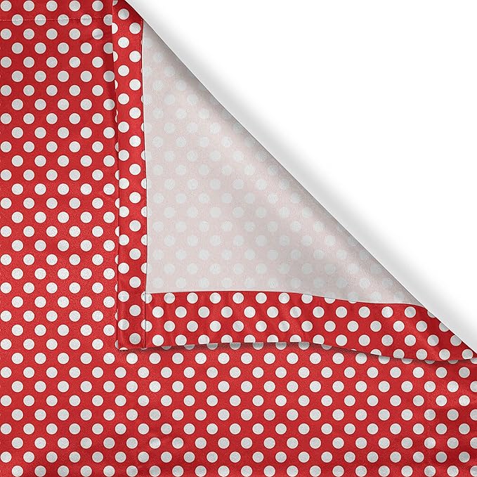 Ambesonne Retro Valance & Tier Curtain 3 pcs Set, 50s 60s Iconic Pop Art Style Big White Polka Dots Picnic Vintage Old Theme Image, Window Treatments for Kitchen Room Decor, 55" x 24", Vermilion White