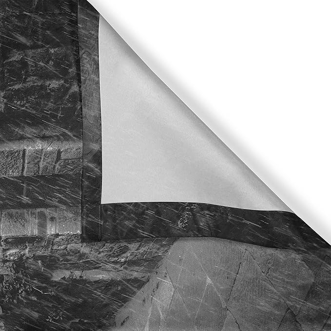 Ambesonne Black and White Kitchen Curtains, Red Umbrella on a Dark Narrow Street in Tuscany Italy Rainy Winter, Window Drapes 2 Panel Set for Kitchen Cafe Decor, 55" x 39", Light Brown