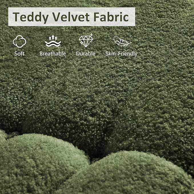 Bean Bag Chair, Oversized Loveseat Fireside Chair for Adults, 2 Seater with Memory Foam Filled, Lazy Sofa Lounge Floor Sofa for Living Room, Bedroom, Office, No Assembly Required. (Green)