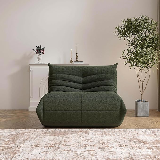 Bean Bag Chair, Fireside Chair Bean Bag Sofa Large Bean Bag Chair for Adults, Bean Bag Chairs for Teens with High Density Comfortable Foam, Memory Foam Bean Bag for Living Room, Bedroom (Green)