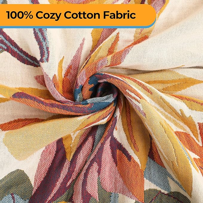 Boho Large Throw Blanket 90" x 98",100% Cotton Soft Sofa Bed Throw-Floral Butterfly Decor Blanket Reversible Bohemian Luxury Throw for Couch Sofa Chair Travel