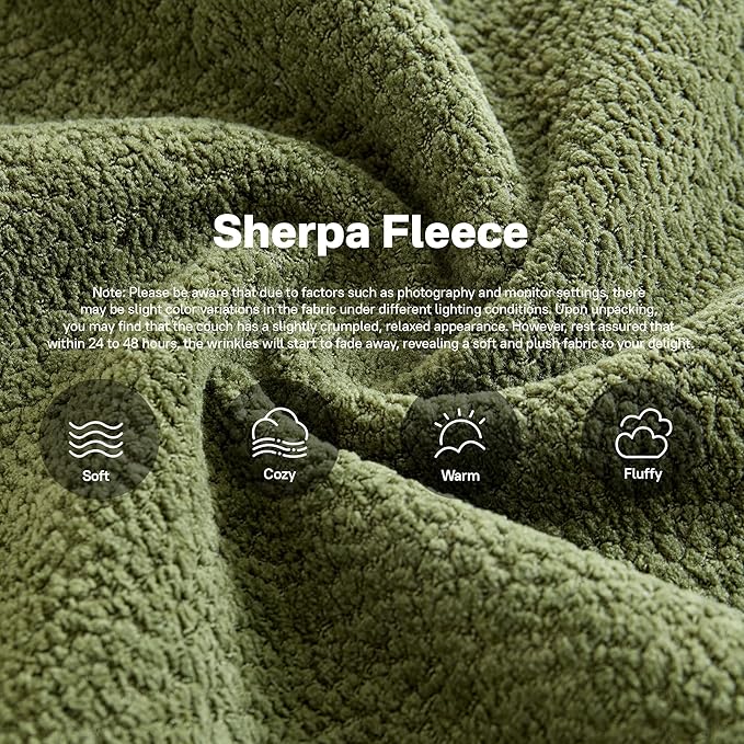 104" Cloud Sectional Couches for Living Room,L Shaped Boneless Couch in A Box,Sleeper Sofa with Comfy Chaise No Assembly Required,Green