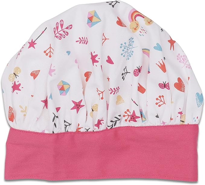 AMOUR INFINI 100% Cotton Unicorn 3-Piece Kitchen Set| Kid's Aprons, Oven Mitts, and Chef Hats|Kitchen Play,Cooking,Grilling,Baking,Thanksgiving,Christmas,Birthday Gift for Girls & Young Chefs