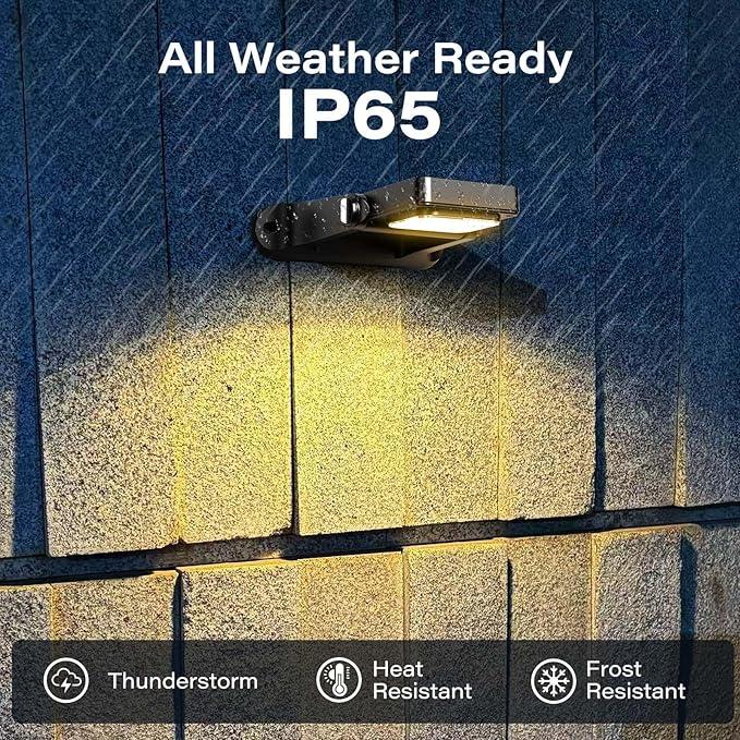 200LM Solar Wall Lights Outdoor 6 Colors, 2200mAh Long Lasting Solar Powered Deck Lights, 360° Adjustable Porch Light IP65 Waterproof, Glass Panel Fence Light for Gutter, Step, 2 Pack