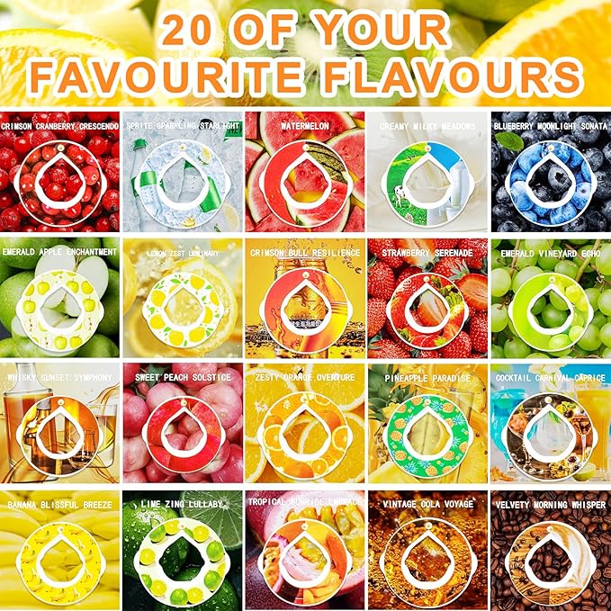 20 Flavor Pods Pack for Air Water Bottle, Air Water Bottles Aroma,Sugar-0%,Calories-0% Multi-Flavored Fragrance Pods for Daily Exercise to Replenish Water